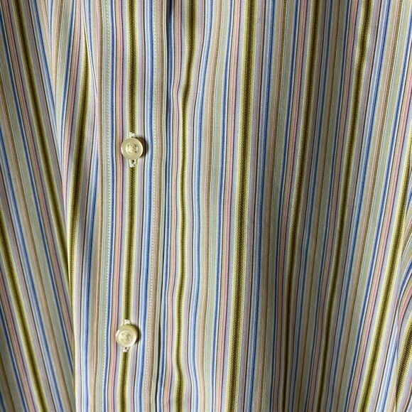 Thomas Dean Striped Button Down Shirt Size XL - Picture 4 of 8